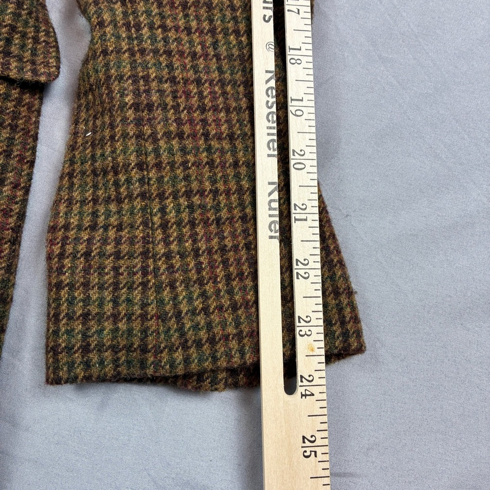 Lauren Ralph Lauren Skirt Suit Women 8 Brown Houndstooth Wool Suede Patches - Picture 11 of 16